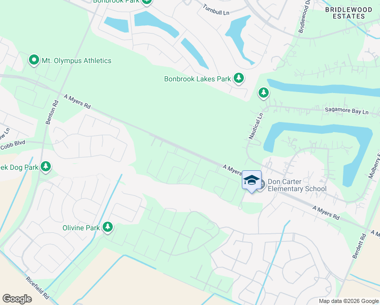 map of restaurants, bars, coffee shops, grocery stores, and more near 7836 A Myers Road in Booth