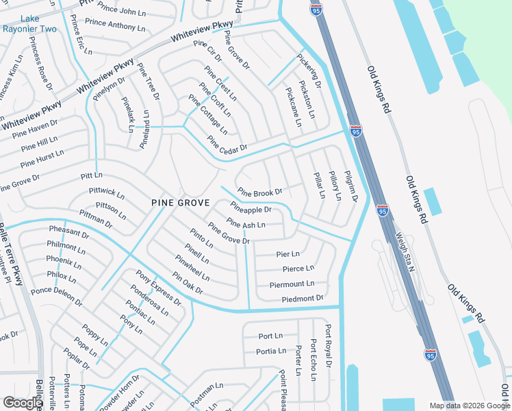map of restaurants, bars, coffee shops, grocery stores, and more near 28 Pineapple Drive in Palm Coast