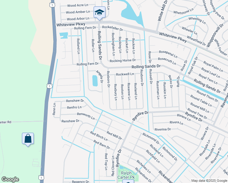 map of restaurants, bars, coffee shops, grocery stores, and more near 25 Roxboro Drive in Palm Coast