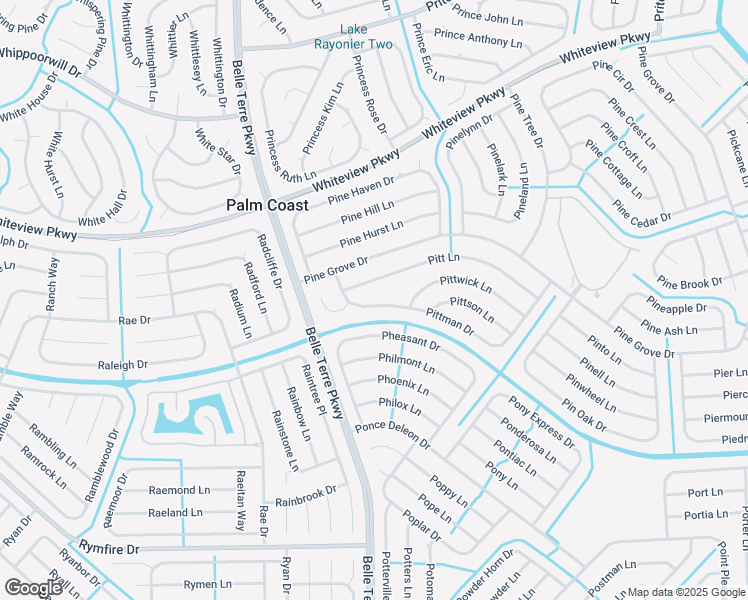 map of restaurants, bars, coffee shops, grocery stores, and more near 17 Pittman Drive in Palm Coast