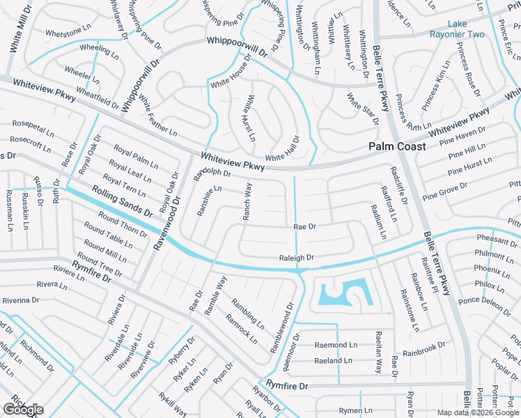 map of restaurants, bars, coffee shops, grocery stores, and more near 12 Ranger Place in Palm Coast