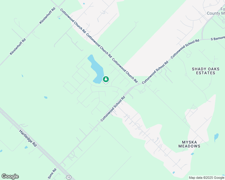 map of restaurants, bars, coffee shops, grocery stores, and more near 3000-3198 Cottonwood School Road in Rosenberg