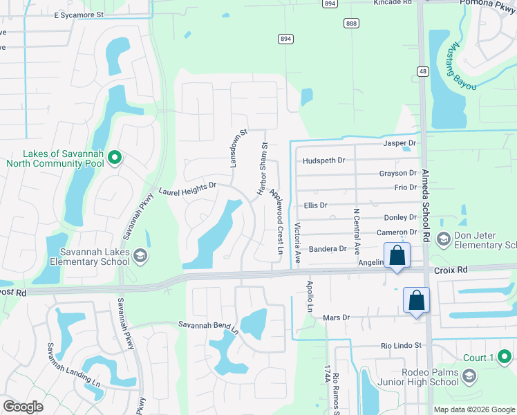 map of restaurants, bars, coffee shops, grocery stores, and more near 4762 Harbor Sham Street in Rosharon