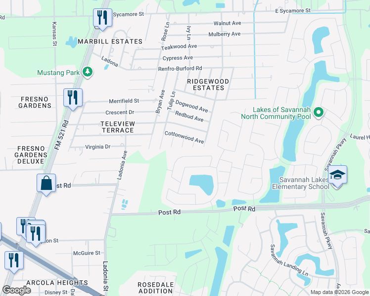 map of restaurants, bars, coffee shops, grocery stores, and more near 4715 Fern Lane in Fresno