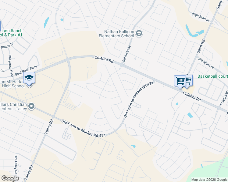 map of restaurants, bars, coffee shops, grocery stores, and more near 8108 Dublin Forest in San Antonio