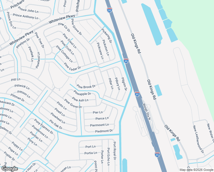 map of restaurants, bars, coffee shops, grocery stores, and more near 170 Pine Grove Drive in Palm Coast