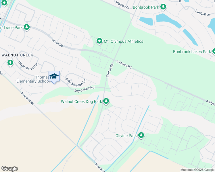 map of restaurants, bars, coffee shops, grocery stores, and more near 1855 Benton Road in Fort Bend County