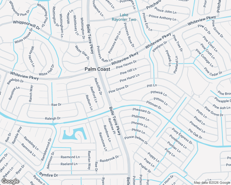 map of restaurants, bars, coffee shops, grocery stores, and more near 8 Pine Grove Drive in Palm Coast