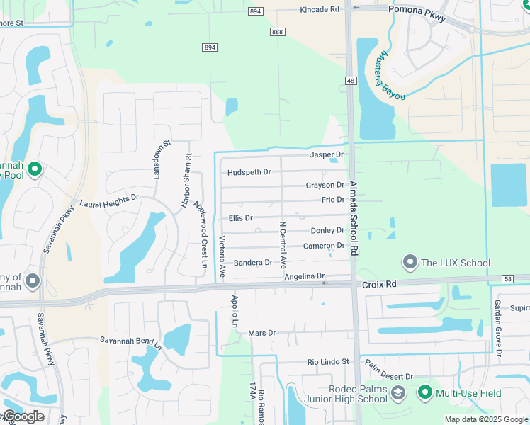 map of restaurants, bars, coffee shops, grocery stores, and more near 8808 County Road 887 in Rosharon