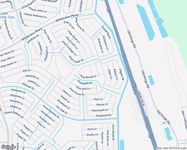 map of restaurants, bars, coffee shops, grocery stores, and more near 13 Pine Bluff Lane in Palm Coast