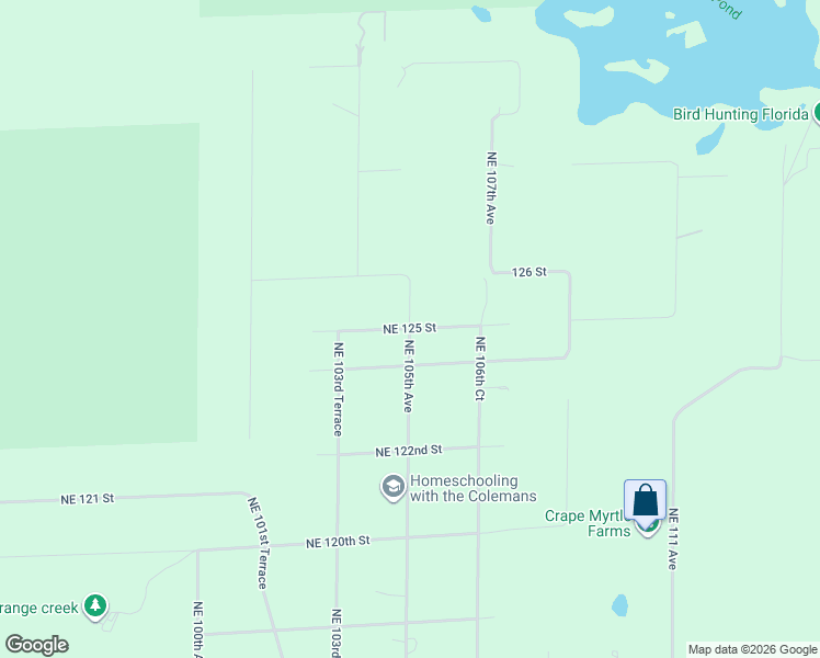 map of restaurants, bars, coffee shops, grocery stores, and more near Northeast 125 Street in Levy County