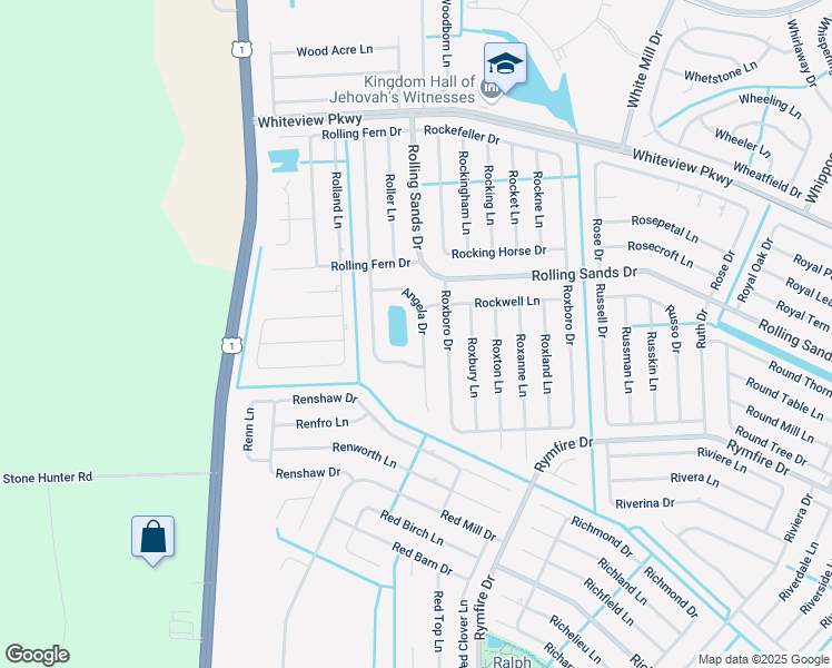 map of restaurants, bars, coffee shops, grocery stores, and more near 20 Angela Drive in Palm Coast