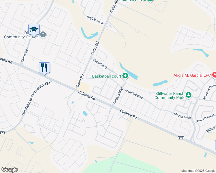 map of restaurants, bars, coffee shops, grocery stores, and more near 7935 Genesse Creek in San Antonio