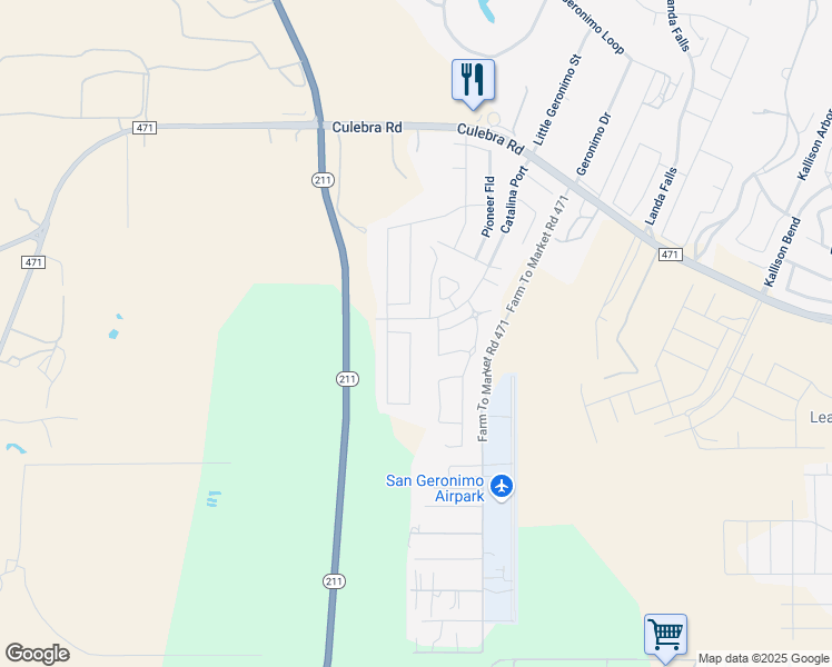 map of restaurants, bars, coffee shops, grocery stores, and more near 7978 Hanging Branch in San Antonio