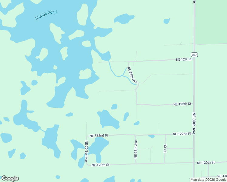 map of restaurants, bars, coffee shops, grocery stores, and more near 7330 Northeast 126th Street in Bronson
