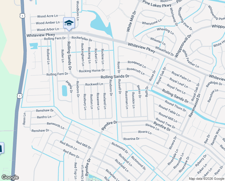 map of restaurants, bars, coffee shops, grocery stores, and more near 102 Roxboro Drive in Palm Coast