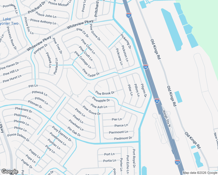 map of restaurants, bars, coffee shops, grocery stores, and more near 9 Pine Bluff Lane in Palm Coast