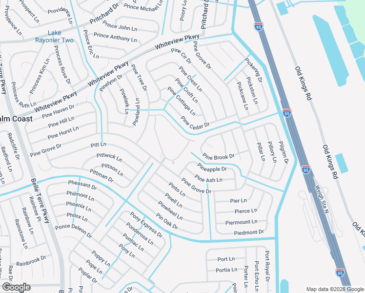 map of restaurants, bars, coffee shops, grocery stores, and more near 86 Park Place Circle in Palm Coast
