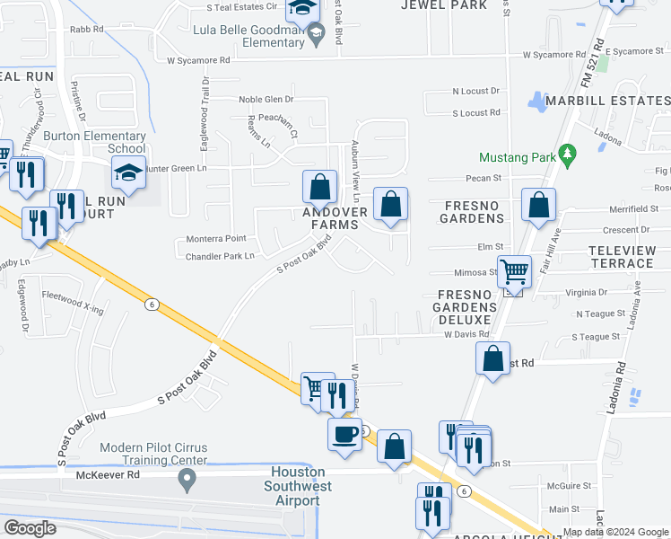 map of restaurants, bars, coffee shops, grocery stores, and more near 1023 Andover Glen Drive in Fresno