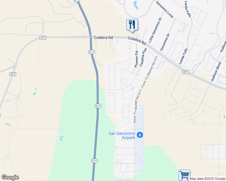 map of restaurants, bars, coffee shops, grocery stores, and more near 7978 Hanging Branch in San Antonio