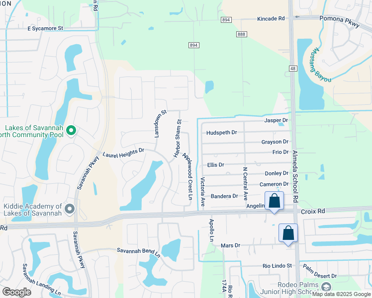 map of restaurants, bars, coffee shops, grocery stores, and more near 4718 Abercorn Street in Rosharon