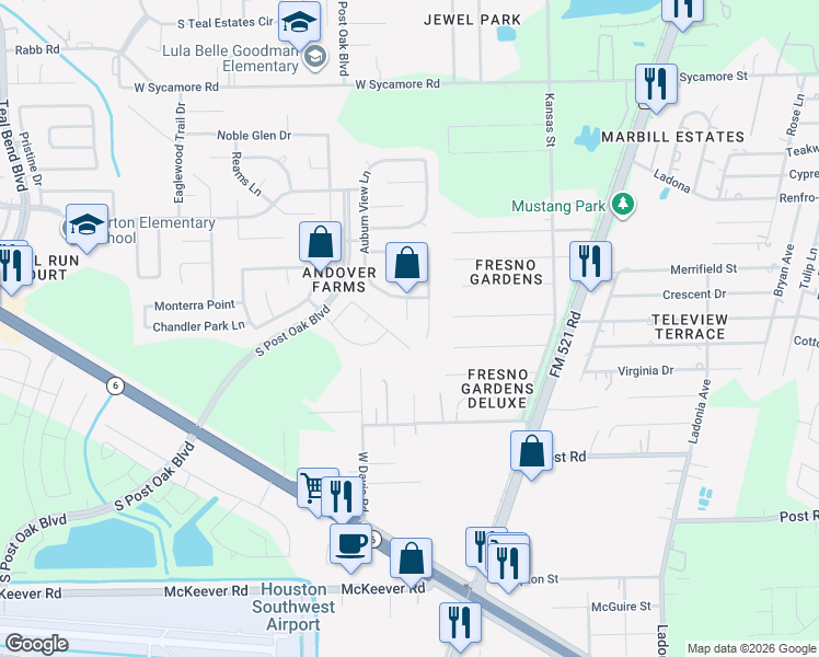 map of restaurants, bars, coffee shops, grocery stores, and more near 4818 May Arbor Lane in Fresno