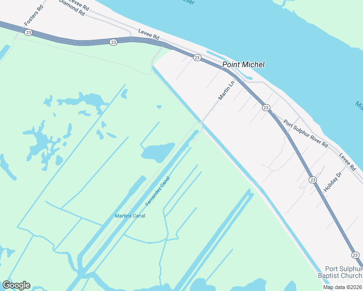 map of restaurants, bars, coffee shops, grocery stores, and more near 337 Martin Lane in Port Sulphur