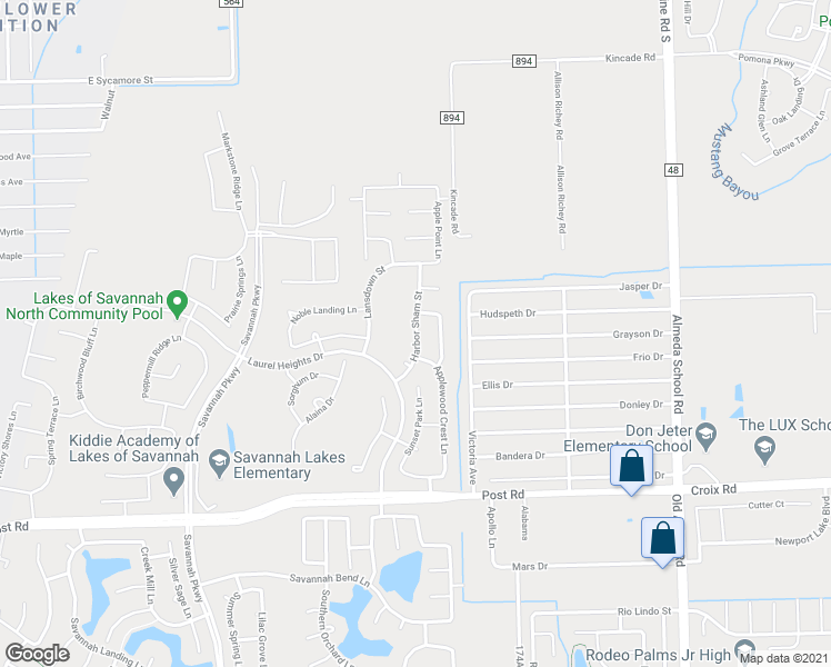 map of restaurants, bars, coffee shops, grocery stores, and more near 4718 Harbor Sham Street in Rosharon