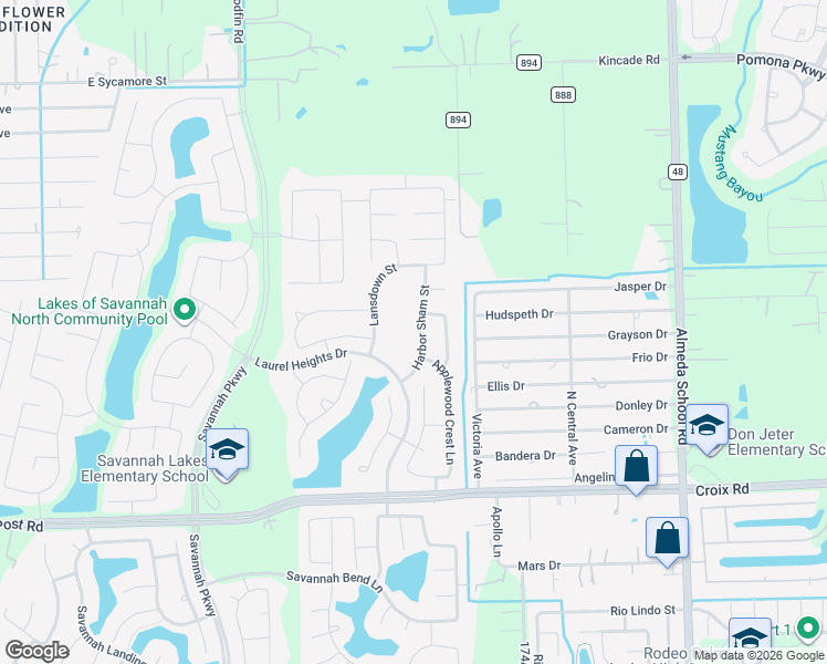 map of restaurants, bars, coffee shops, grocery stores, and more near 4718 Harbor Sham Street in Rosharon
