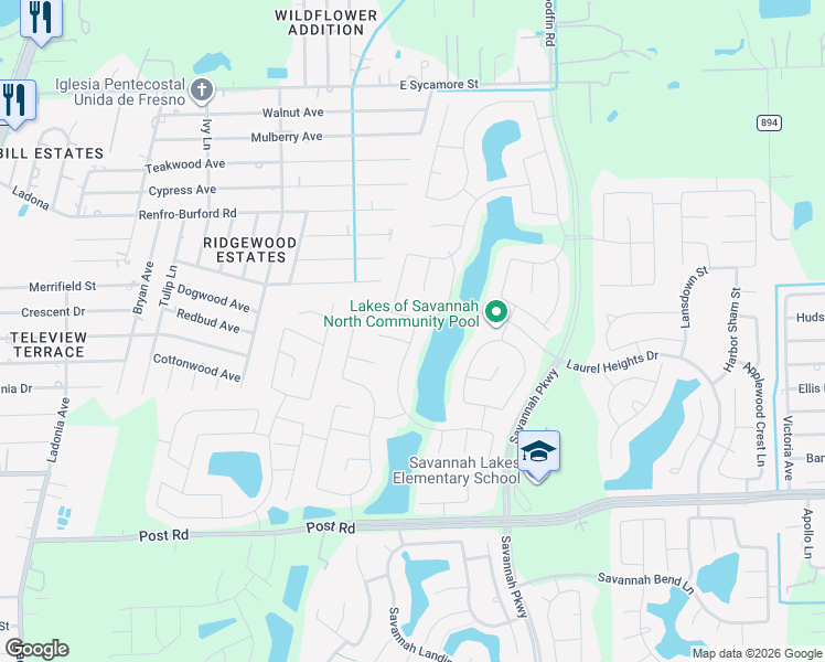 map of restaurants, bars, coffee shops, grocery stores, and more near 4800 Birchwood Bluff Lane in Rosharon