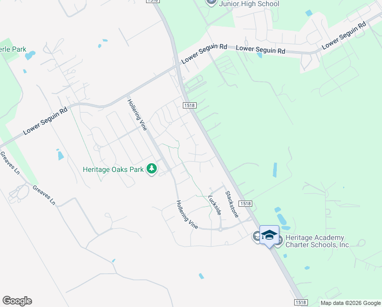 map of restaurants, bars, coffee shops, grocery stores, and more near Trail Hollow in Schertz