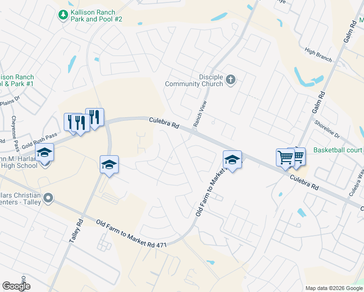 map of restaurants, bars, coffee shops, grocery stores, and more near 8211 Dovers Den in San Antonio