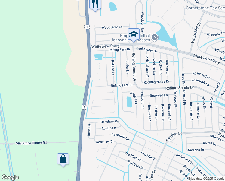 map of restaurants, bars, coffee shops, grocery stores, and more near 2 Robin Place in Palm Coast