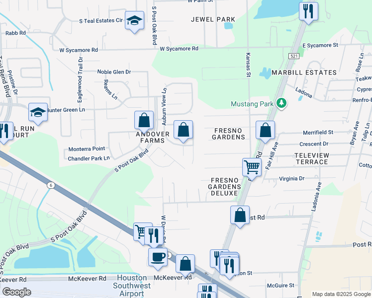 map of restaurants, bars, coffee shops, grocery stores, and more near 4807 May Arbor Lane in Fresno