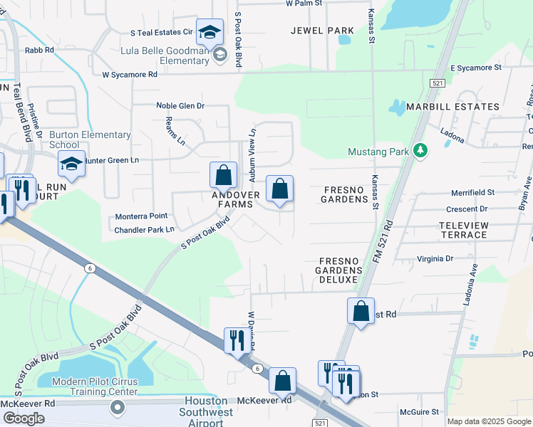 map of restaurants, bars, coffee shops, grocery stores, and more near 1011 Auburn View Lane in Fresno