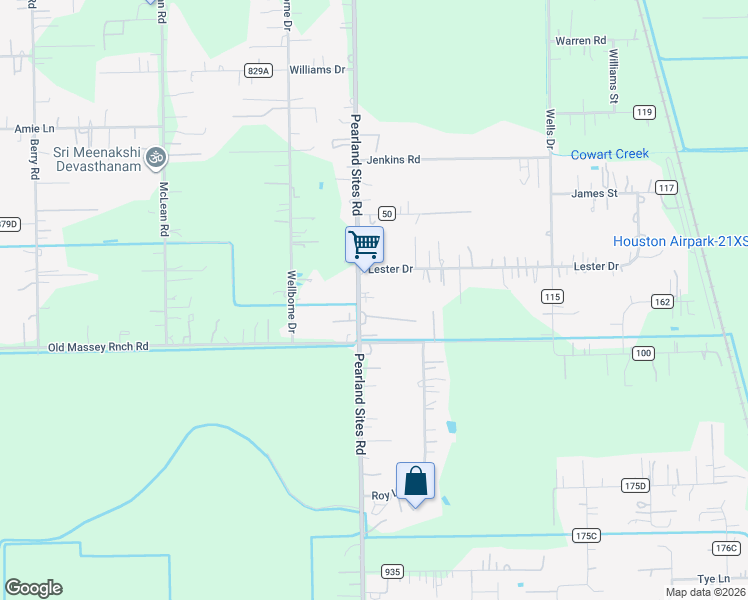 map of restaurants, bars, coffee shops, grocery stores, and more near 17602 Veterans Drive in Pearland