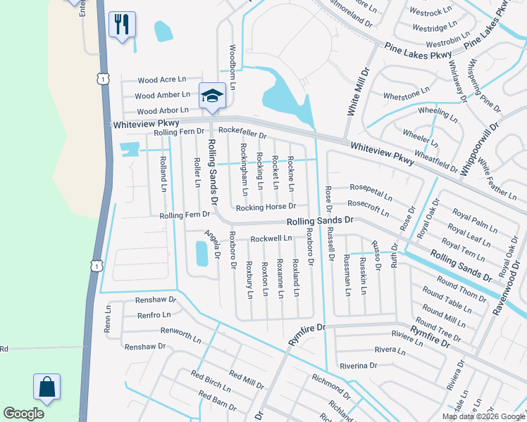 map of restaurants, bars, coffee shops, grocery stores, and more near 54 Rocking Horse Drive in Palm Coast