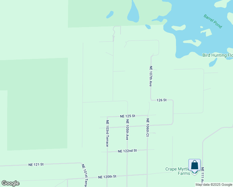 map of restaurants, bars, coffee shops, grocery stores, and more near 10491 Northeast 126 Street in Archer