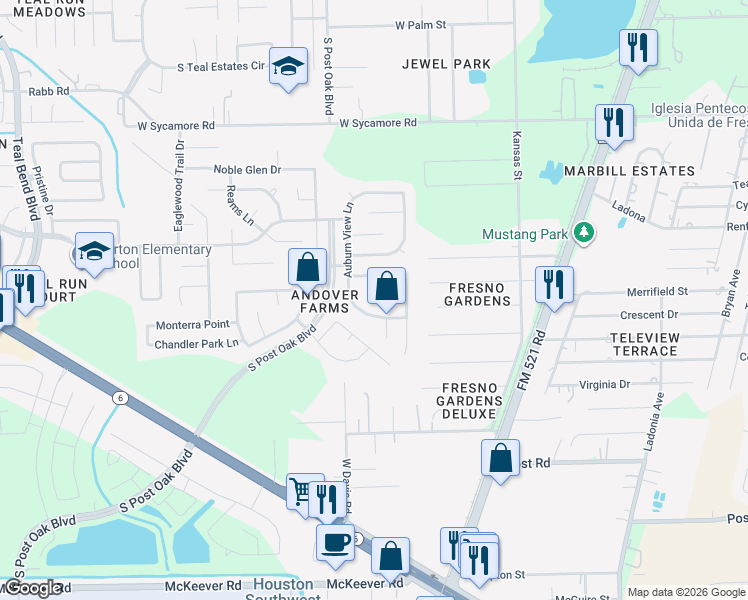 map of restaurants, bars, coffee shops, grocery stores, and more near 4730 Chisholm Hollow Court in Fresno