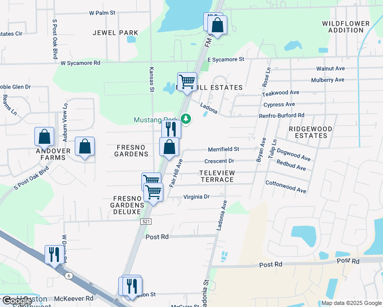 map of restaurants, bars, coffee shops, grocery stores, and more near 4619 Fair Hill Avenue in Fresno