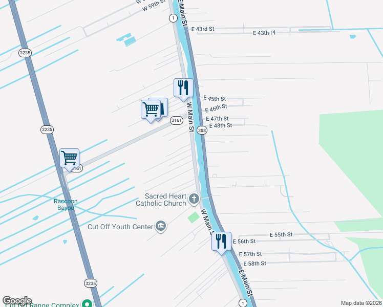 map of restaurants, bars, coffee shops, grocery stores, and more near Hwy 1 in Cut Off