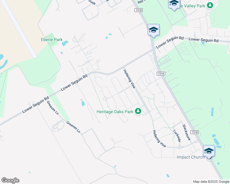 map of restaurants, bars, coffee shops, grocery stores, and more near 3044 Muntjac in Schertz