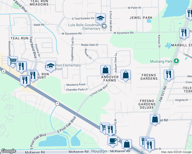 map of restaurants, bars, coffee shops, grocery stores, and more near 4702 Opal Brook Court in Fresno