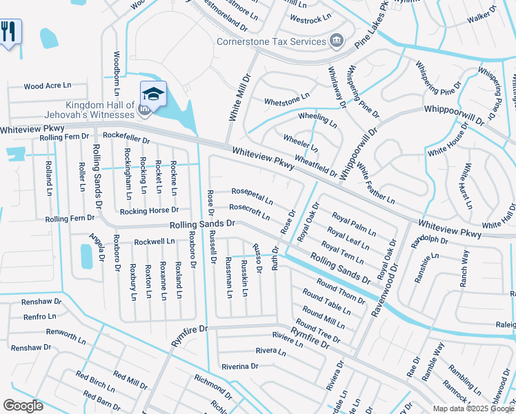 map of restaurants, bars, coffee shops, grocery stores, and more near 26 Rose Petal Lane in Palm Coast