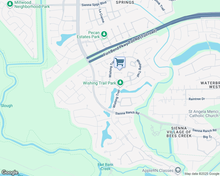 map of restaurants, bars, coffee shops, grocery stores, and more near 31 Fort Arbor Lane in Missouri City