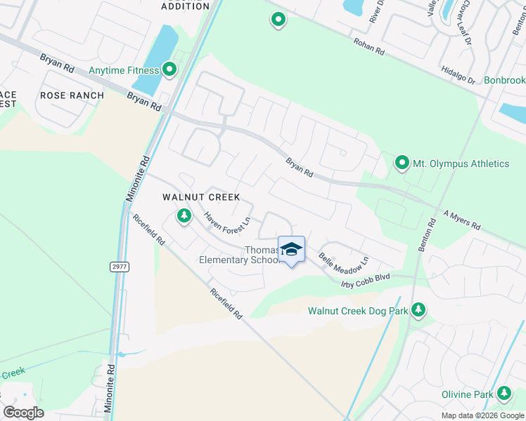 map of restaurants, bars, coffee shops, grocery stores, and more near 1906 Marble Stone Lane in Rosenberg