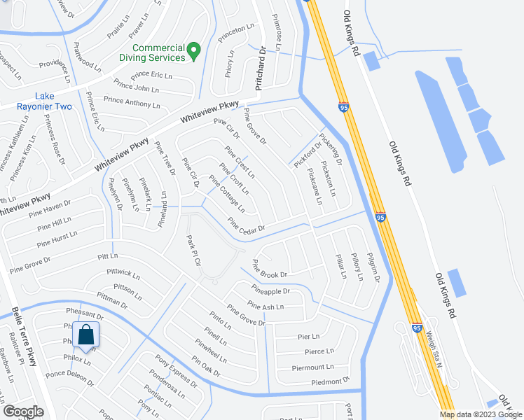 map of restaurants, bars, coffee shops, grocery stores, and more near 49 Pine Croft Lane in Palm Coast