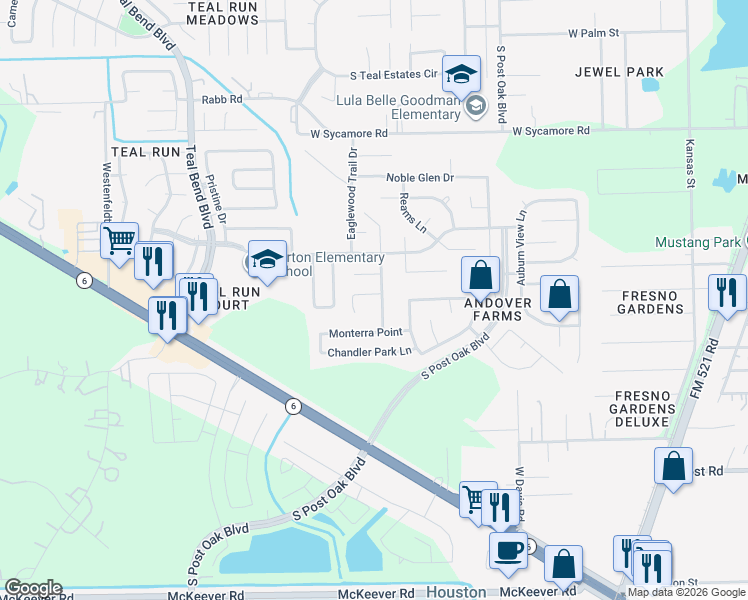 map of restaurants, bars, coffee shops, grocery stores, and more near 1407 Hunter Ridge Court in Fresno
