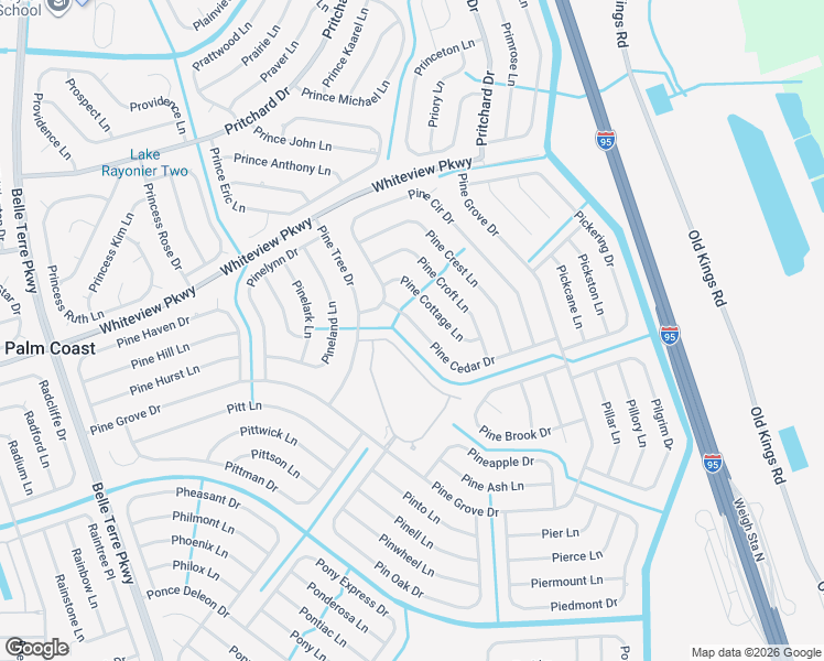 map of restaurants, bars, coffee shops, grocery stores, and more near 10 Pine Cedar Drive in Palm Coast