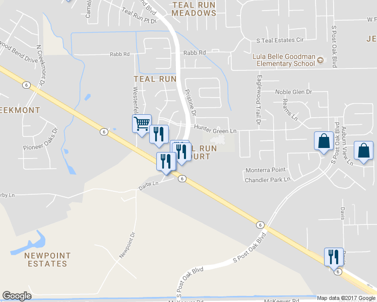 map of restaurants, bars, coffee shops, grocery stores, and more near 1727 Teal Bend Court in Fresno